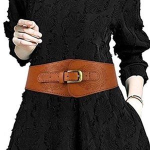 Boho Leather Corset Cinch Wide Belt New